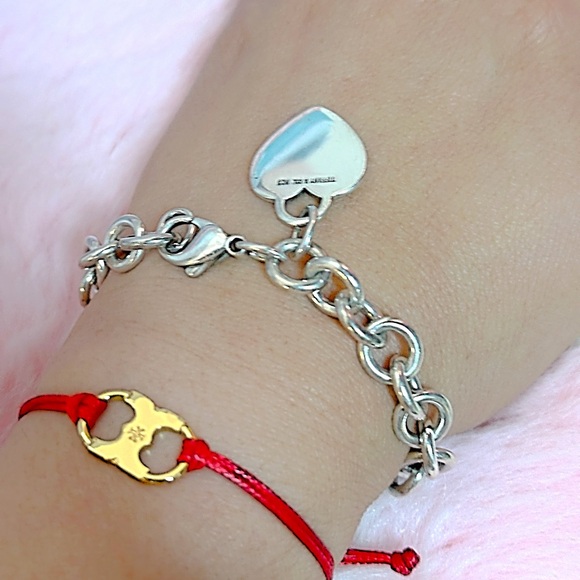 Tiffany & Co Heart Tag Charm Bracelet in Sterling Silver Blank Engravable Heart - Picture 5 of 7